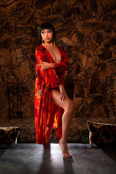 Orange Velvet Robe