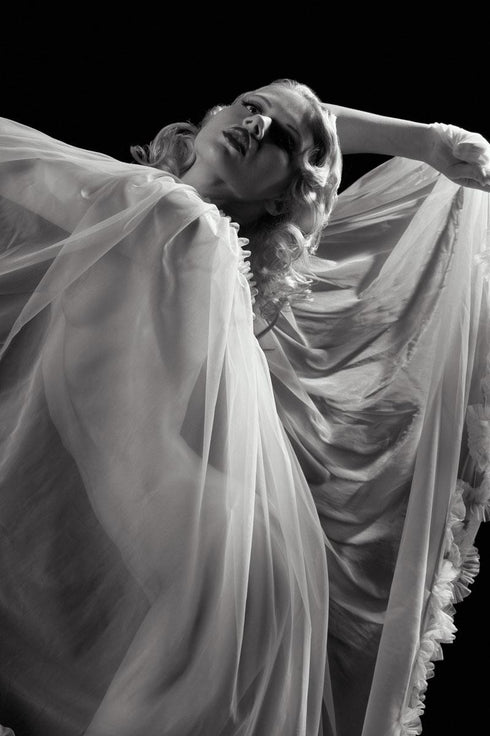 Short Frou Frou Sheer Dressing Robe