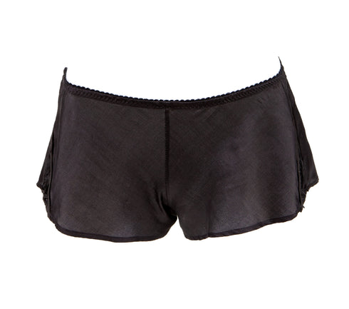 Black Silk Satin Tap Pants